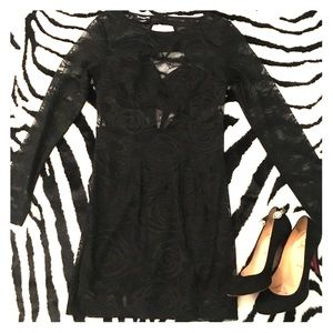 BEBE SEXY BLACK SHEER DRESS